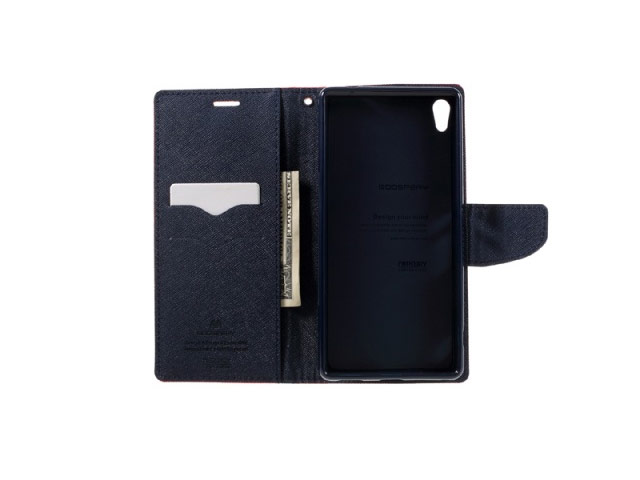 Чехол Mercury Goospery Fancy Diary Case для Sony Xperia XA (малиновый, винилискожа)