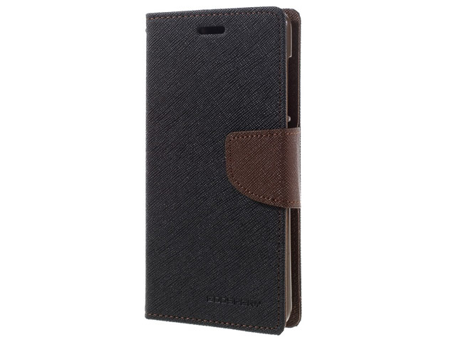 Чехол Mercury Goospery Fancy Diary Case для Xiaomi Redmi 3 (черный/коричневый, винилискожа)