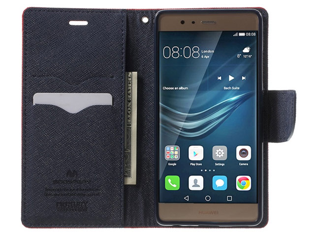 Чехол Mercury Goospery Fancy Diary Case для Huawei P9 (черный/коричневый, винилискожа)