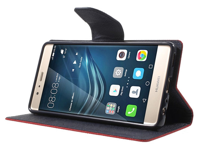 Чехол Mercury Goospery Fancy Diary Case для Huawei P9 (красный, винилискожа)