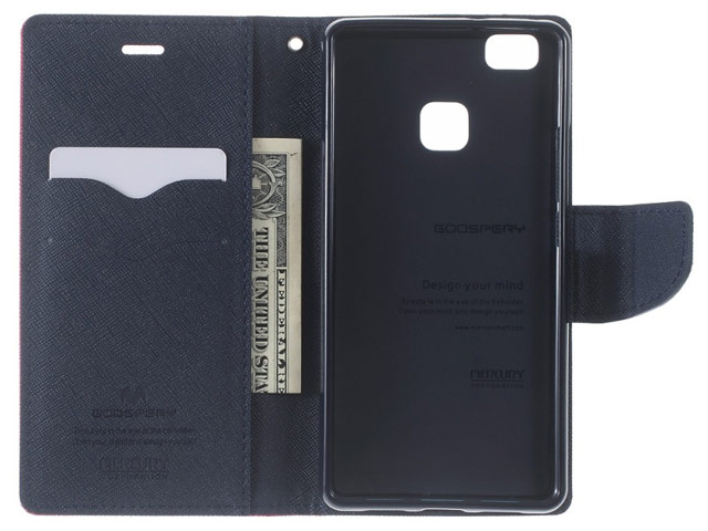 Чехол Mercury Goospery Fancy Diary Case для Huawei P9 lite (черный/коричневый, винилискожа)