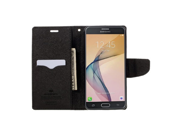 Чехол Mercury Goospery Fancy Diary Case для Samsung Galaxy J7 2016 J710 (черный, винилискожа)