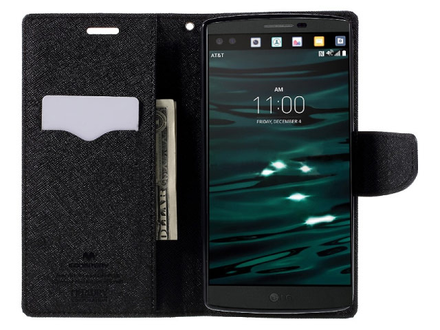 Чехол Mercury Goospery Fancy Diary Case для LG V10 (черный, винилискожа)