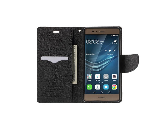 Чехол Mercury Goospery Fancy Diary Case для Huawei P9 plus (черный, винилискожа)