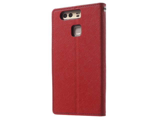 Чехол Mercury Goospery Fancy Diary Case для Huawei P9 plus (красный, винилискожа)