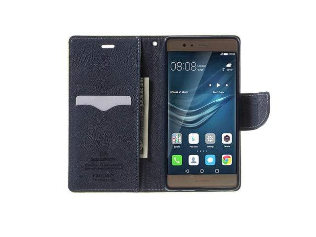 Чехол Mercury Goospery Fancy Diary Case для Huawei P9 plus (зеленый, винилискожа)
