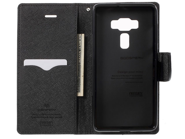 Чехол Mercury Goospery Fancy Diary Case для Asus Zenfone 3 Deluxe ZS570KL (черный, винилискожа)