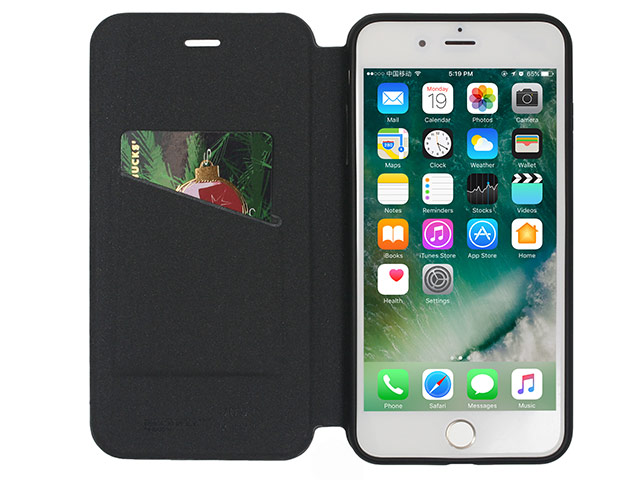 Чехол Just Must Slim II Collection для Apple iPhone 7 plus (черный, кожаный)