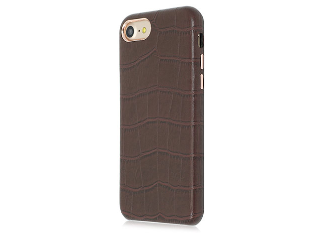 Чехол Occa Croco V Collection для Apple iPhone 7 (коричневый, кожаный)