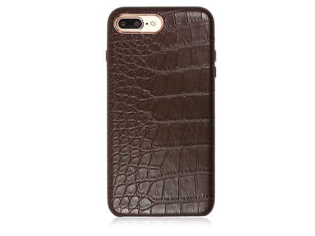 Чехол Occa Croco V Collection для Apple iPhone 7 plus (коричневый, кожаный)