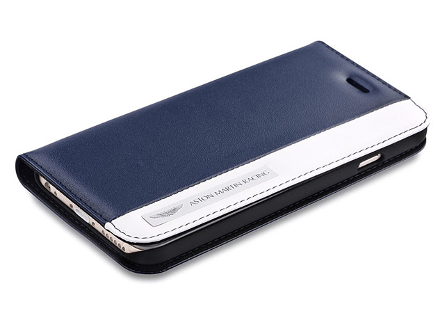 Чехол Aston Martin Luxury Folio case для Apple iPhone 6S (синий/белый, кожаный)