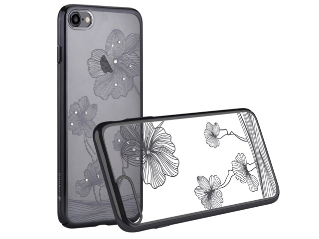 Чехол Comma Crystal Flora 360 для Apple iPhone 7 (черный, пластиковый)