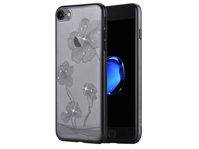 Чехол Comma Crystal Flora 360 для Apple iPhone 7 (черный, пластиковый)