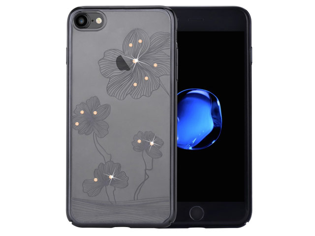 Чехол Comma Crystal Flora 360 для Apple iPhone 7 (черный, пластиковый)