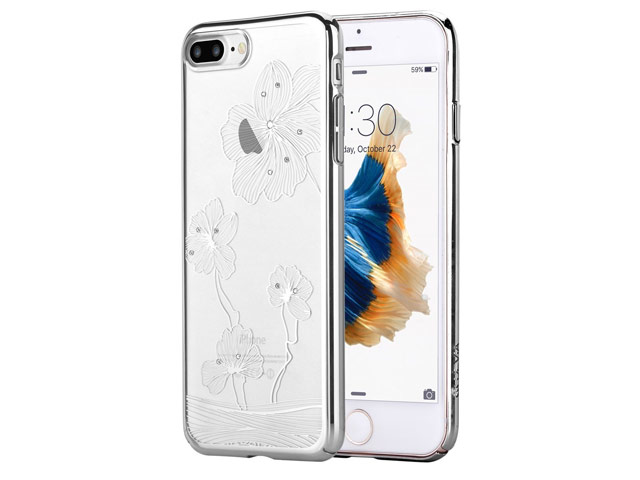 Чехол Comma Crystal Flora 360 для Apple iPhone 7 plus (серебристый, пластиковый)