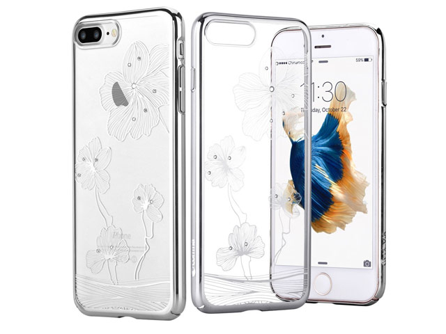 Чехол Comma Crystal Flora 360 для Apple iPhone 7 plus (серебристый, пластиковый)