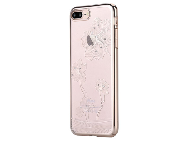 Чехол Comma Crystal Flora 360 для Apple iPhone 7 plus (золотистый, пластиковый)