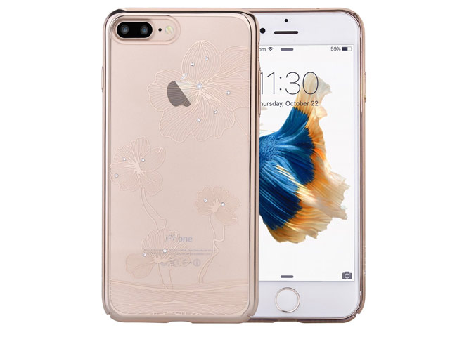 Чехол Comma Crystal Flora 360 для Apple iPhone 7 plus (золотистый, пластиковый)