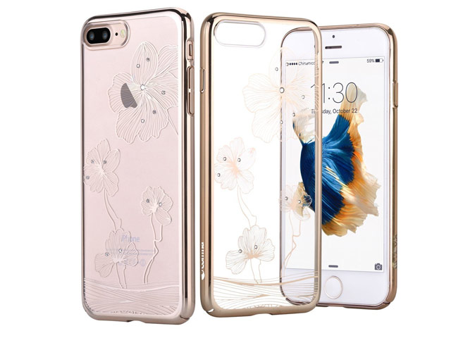 Чехол Comma Crystal Flora 360 для Apple iPhone 7 plus (золотистый, пластиковый)