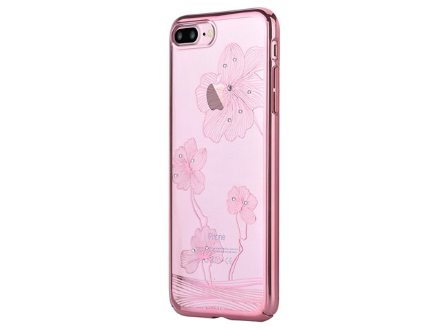 Чехол Comma Crystal Flora 360 для Apple iPhone 7 plus (розово-золотистый, пластиковый)