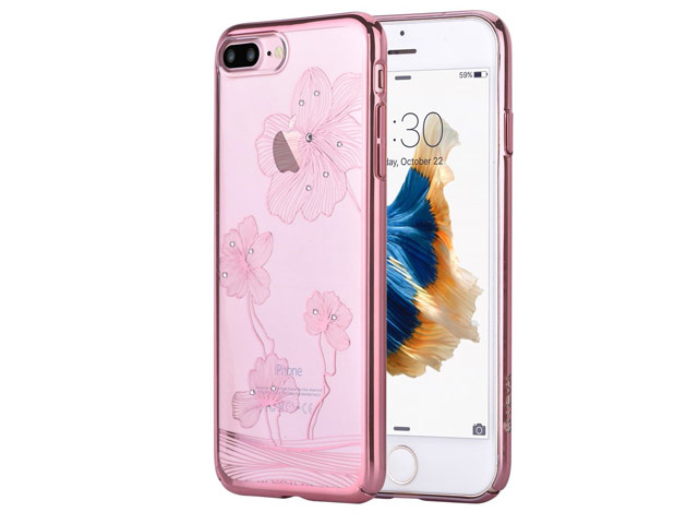 Чехол Comma Crystal Flora 360 для Apple iPhone 7 plus (розово-золотистый, пластиковый)