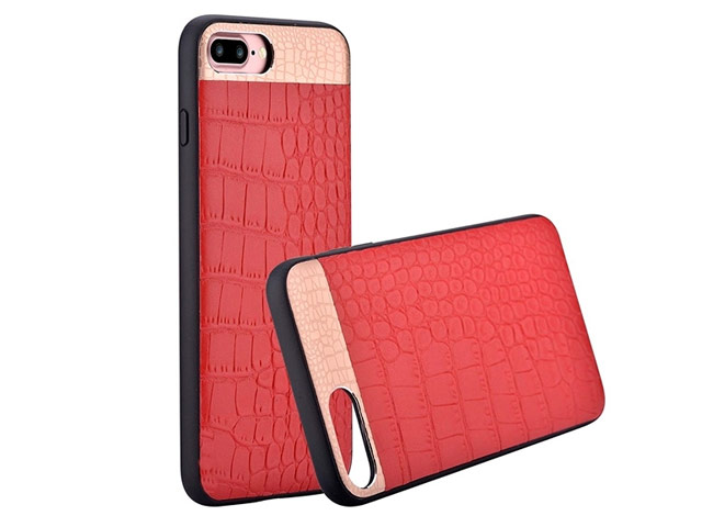 Чехол Comma Croco 2 Leather case для Apple iPhone 7 plus (красный, кожаный)