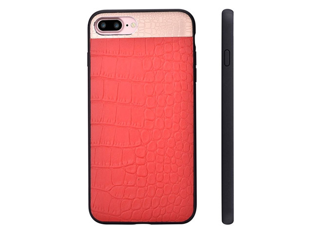 Чехол Comma Croco 2 Leather case для Apple iPhone 7 plus (красный, кожаный)