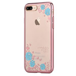 Чехол Devia Crystal Joyous для Apple iPhone 7 plus (Blue Flowers, пластиковый)