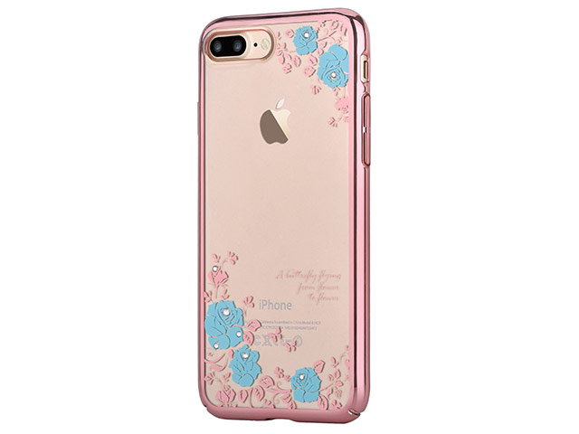 Чехол Devia Crystal Joyous для Apple iPhone 7 plus (Blue Flowers, пластиковый)