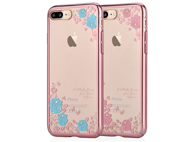 Чехол Devia Crystal Joyous для Apple iPhone 7 plus (Blue Flowers, пластиковый)