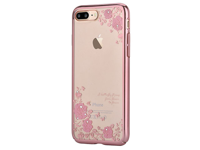 Чехол Devia Crystal Joyous для Apple iPhone 7 plus (Pink Flowers, пластиковый)