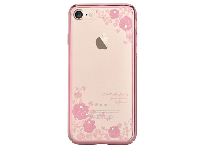 Чехол Devia Crystal Joyous для Apple iPhone 7 (Pink Flowers, пластиковый)