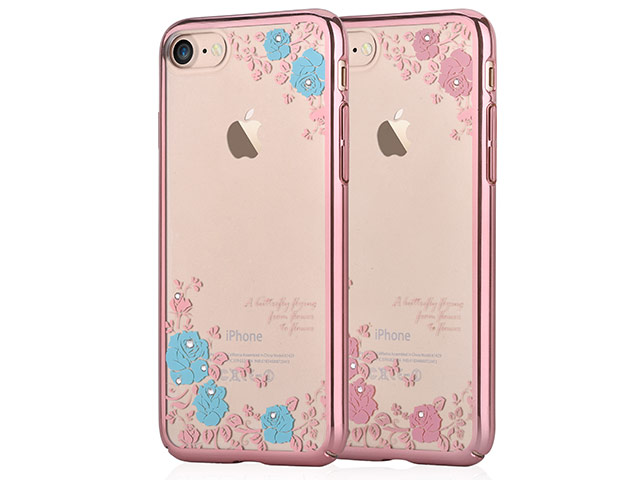 Чехол Devia Crystal Joyous для Apple iPhone 7 (Blue Flowers, пластиковый)