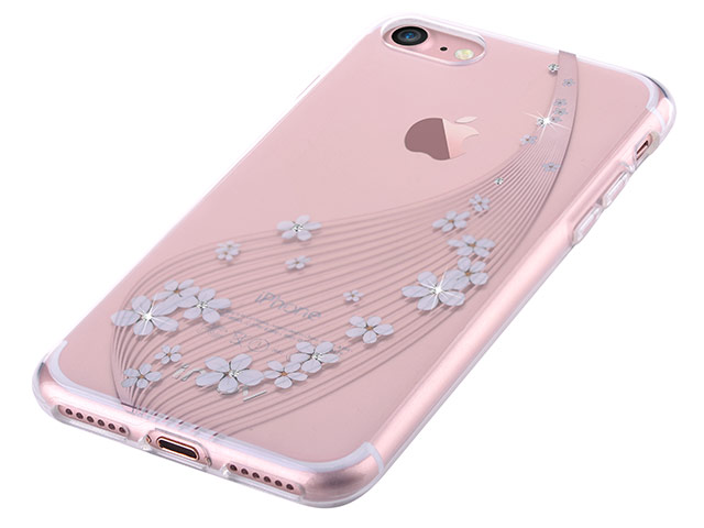 Чехол Vouni Lyre case для Apple iPhone 7 (White Flowers, пластиковый)