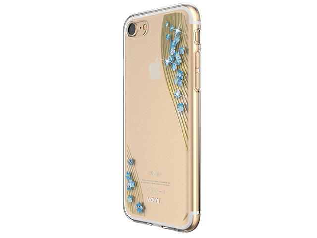 Чехол Vouni Lyre case для Apple iPhone 7 (Blue Flowers, пластиковый)