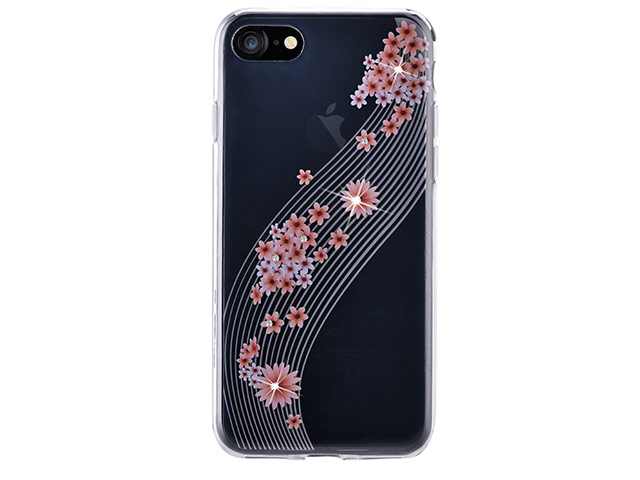 Чехол Vouni Lyre case для Apple iPhone 7 (Pink Flowers, пластиковый)