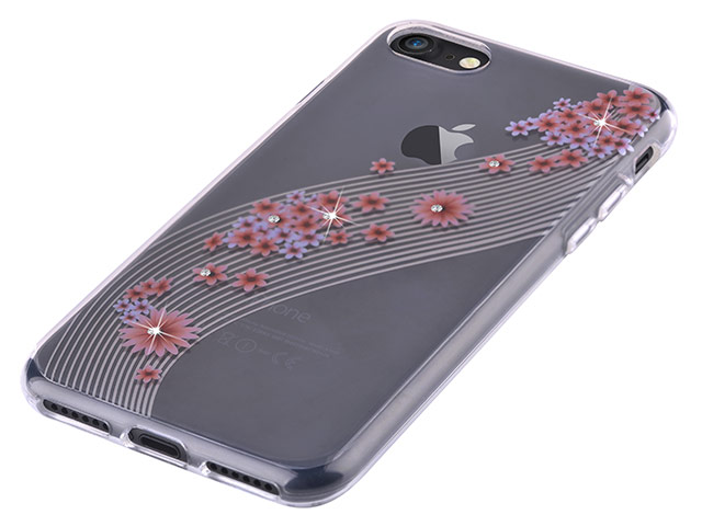Чехол Vouni Lyre case для Apple iPhone 7 (Pink Flowers, пластиковый)