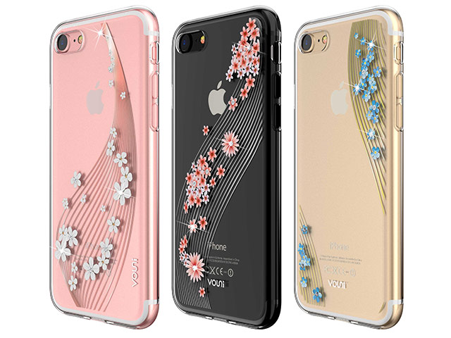 Чехол Vouni Lyre case для Apple iPhone 7 (Pink Flowers, пластиковый)