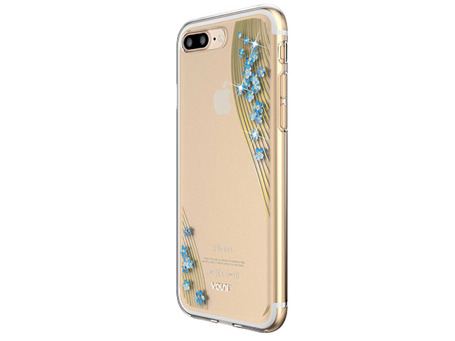 Чехол Vouni Lyre case для Apple iPhone 7 plus (Blue Flowers, пластиковый)