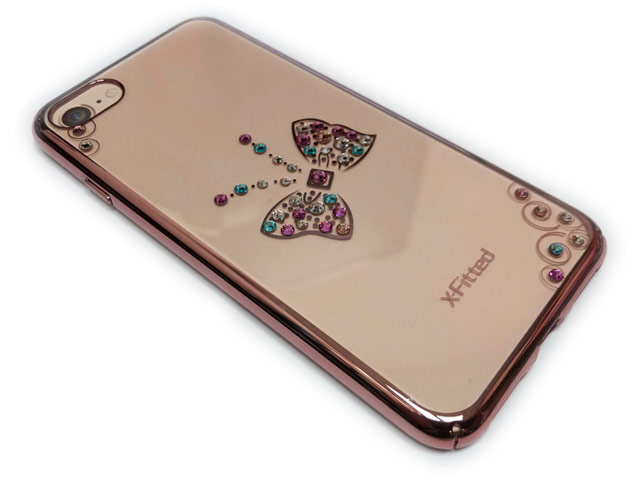 Чехол X-Fitted Royal Butterfly Deluxe для Apple iPhone 7 (розово-золотистый, пластиковый)