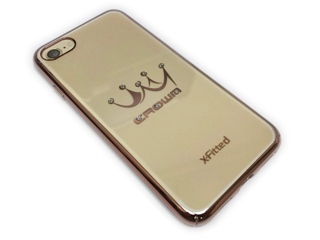 Чехол X-Fitted Fashion Crown для Apple iPhone 7 (розово-золотистый, пластиковый)