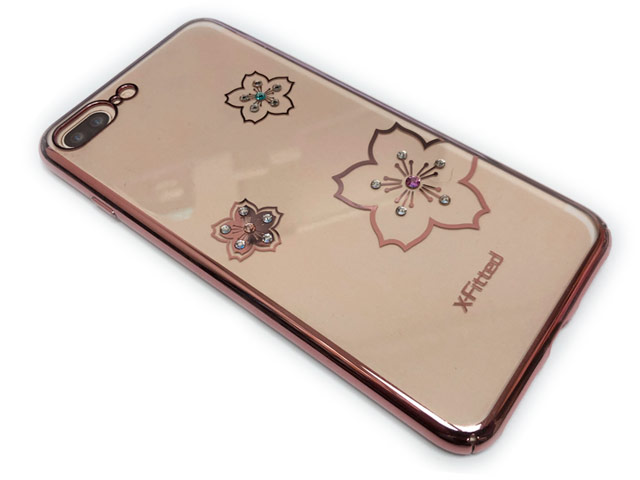 Чехол X-Fitted Blossoming для Apple iPhone 7 plus (розово-золотистый, пластиковый)