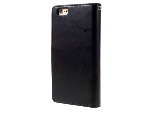 Чехол Mercury Goospery Mansoor Wallet для Apple iPhone 6S plus (черный, винилискожа)