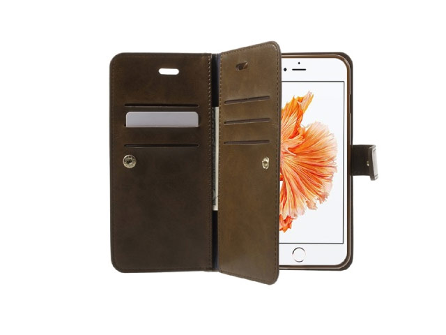 Чехол Mercury Goospery Mansoor Wallet для Apple iPhone 7 plus (коричневый, винилискожа)
