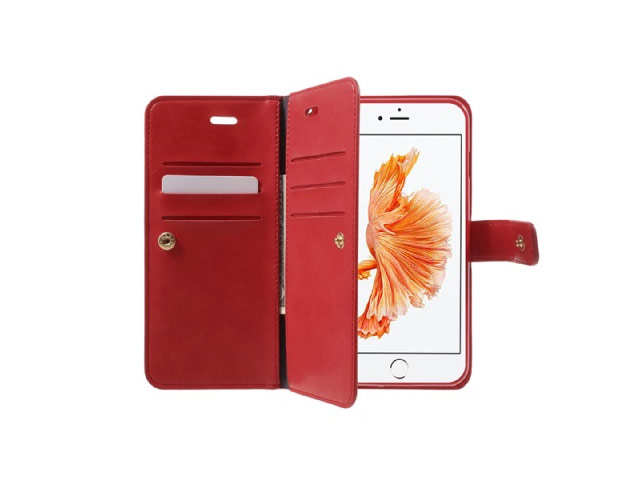 Чехол Mercury Goospery Mansoor Wallet для Apple iPhone 7 plus (красный, винилискожа)
