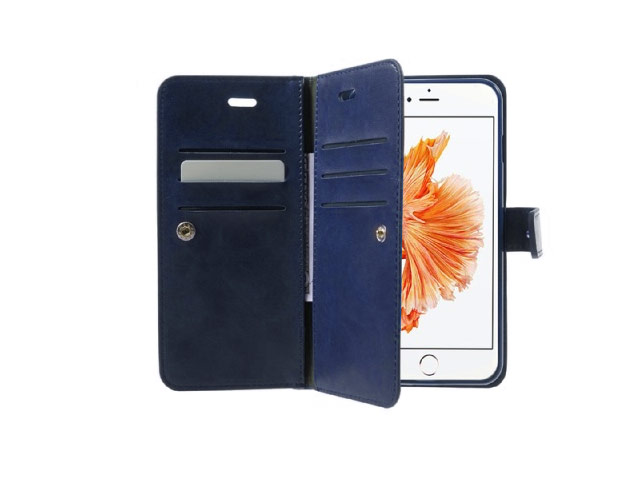 Чехол Mercury Goospery Mansoor Wallet для Apple iPhone 7 plus (синий, винилискожа)