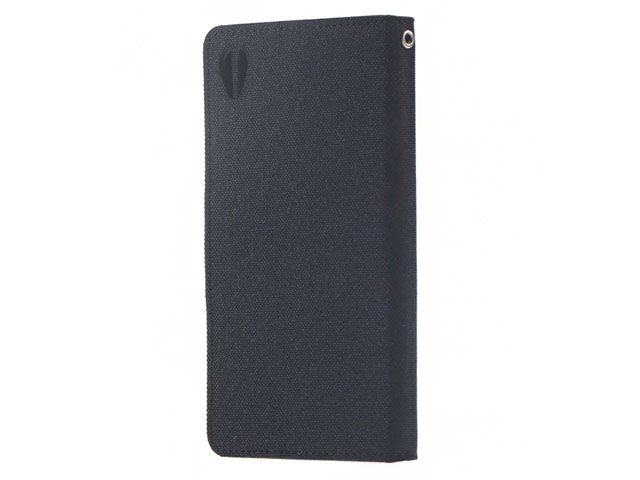 Чехол Mercury Goospery Canvas Diary для Sony Xperia Z5 (черный, матерчатый)