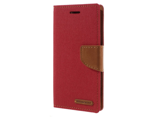 Чехол Mercury Goospery Canvas Diary для Sony Xperia X (красный, матерчатый)