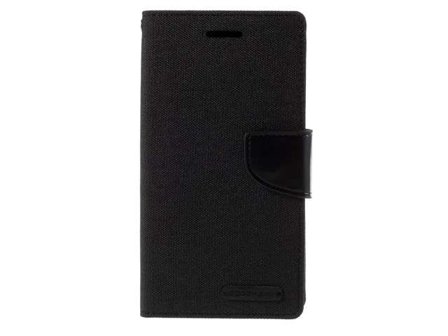 Чехол Mercury Goospery Canvas Diary для Sony Xperia M4 Aqua (черный, матерчатый)