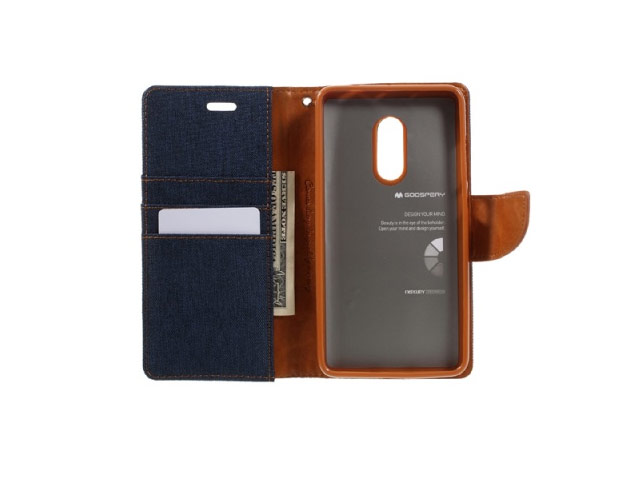 Чехол Mercury Goospery Canvas Diary для Xiaomi Redmi Note 4 (синий, матерчатый)